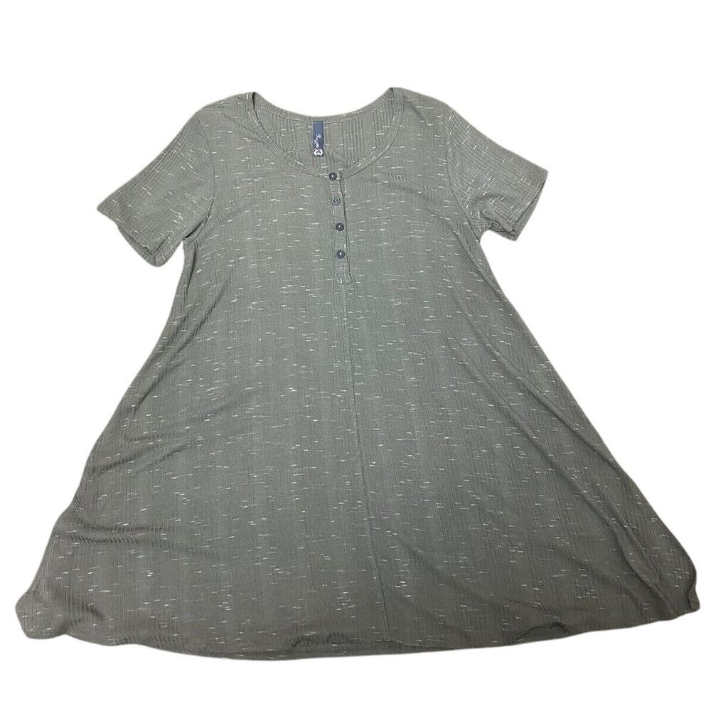 Nu Label Women's Olive Green Top Short Sleeve Stretch Size Large